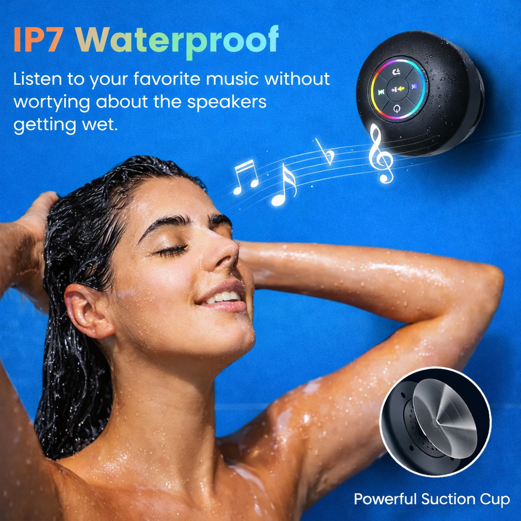 SplashTune Pro – IPX4 Waterproof Shower Bluetooth Speaker